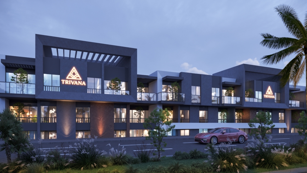 Trivana Hurghada compound with modern apartments, pools, and family-friendly amenities.