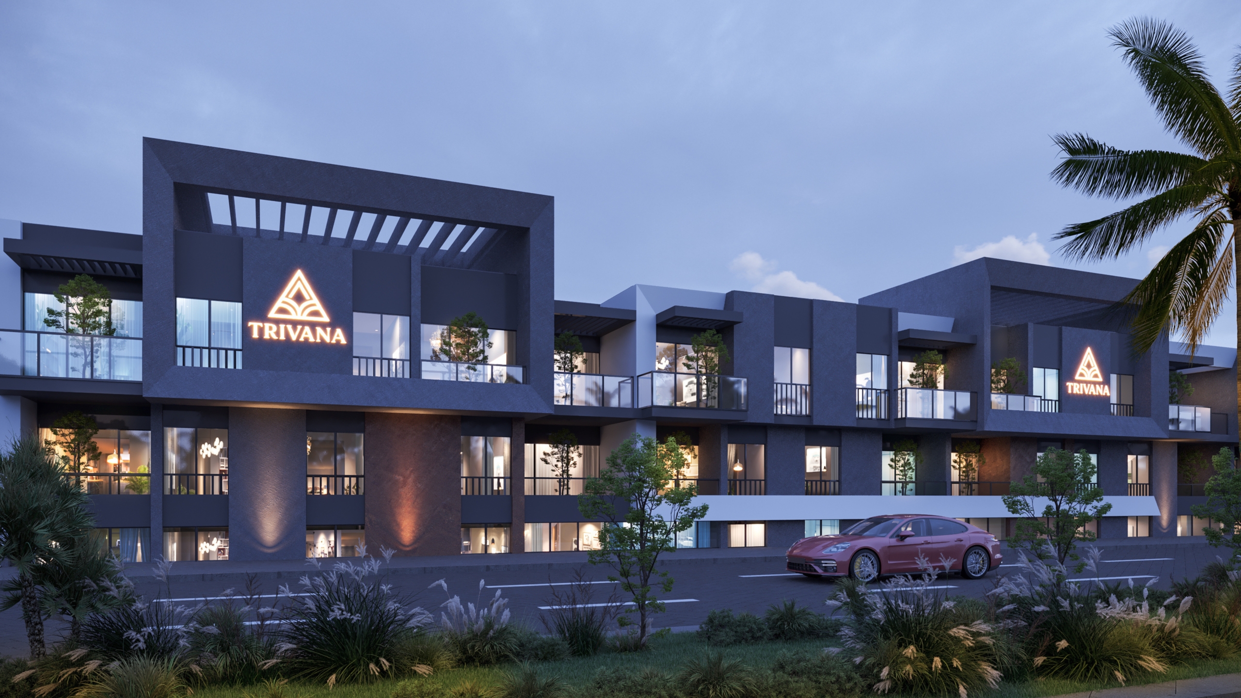 Trivana Hurghada compound with modern apartments, pools, and family-friendly amenities.