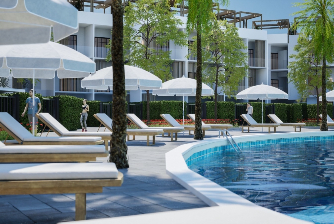 Luxury lifestyle scene in Holidays Park with resort amenities and relaxation areas