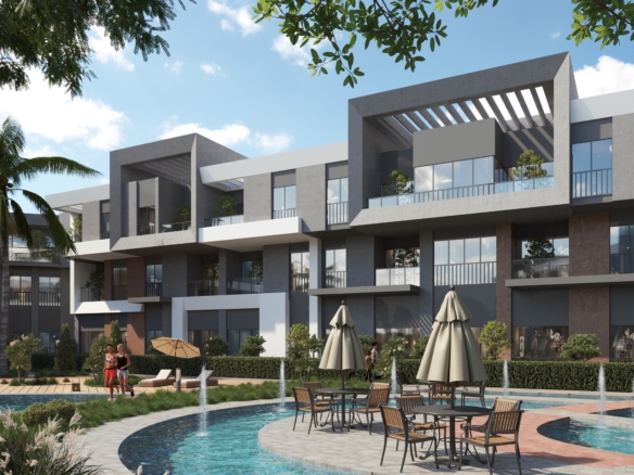 Luxury Magawish District Apartments in Trivana Resort Hurghada with modern design and pool view