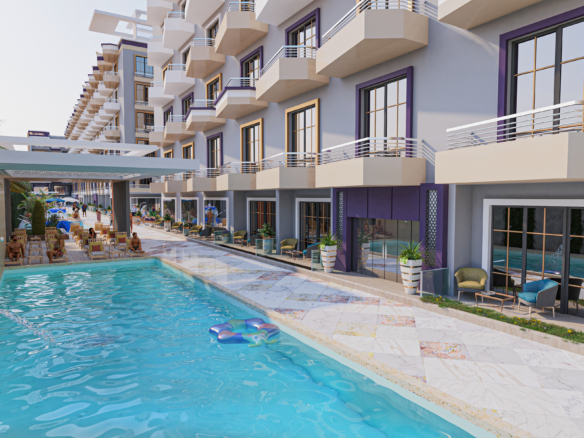 Relax by the pool at Lavanda and enjoy a tranquil escape surrounded by modern elegance and resort-style comfort.