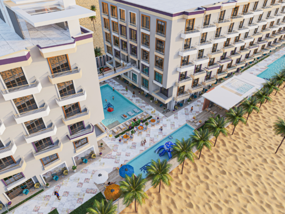 Lavanda’s stunning façade blends contemporary architectural elegance with a refined resort ambiance.