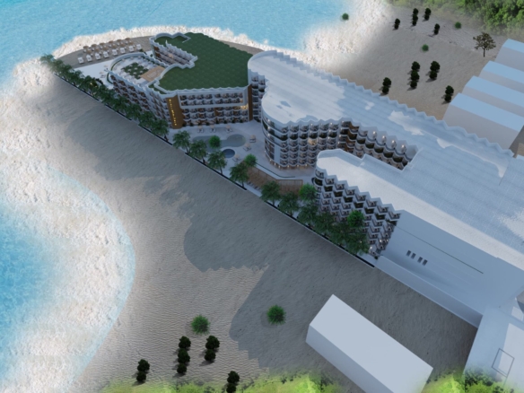 Front view of Storia Del Mare showcasing elegant Mediterranean-inspired architecture and luxurious design.