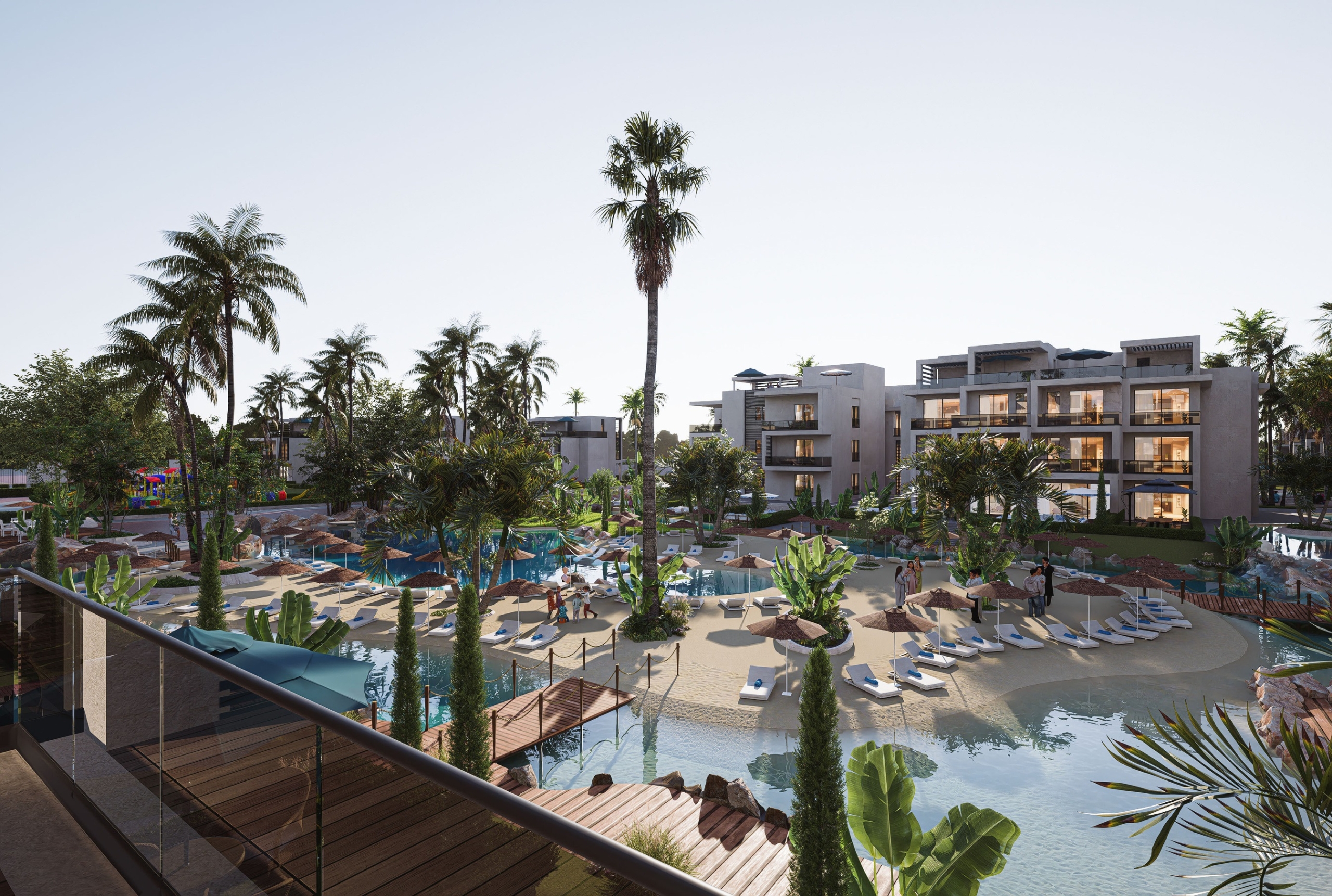 The stunning façade of ONE 7 reflects a blend of modern architecture and refined residential luxury.