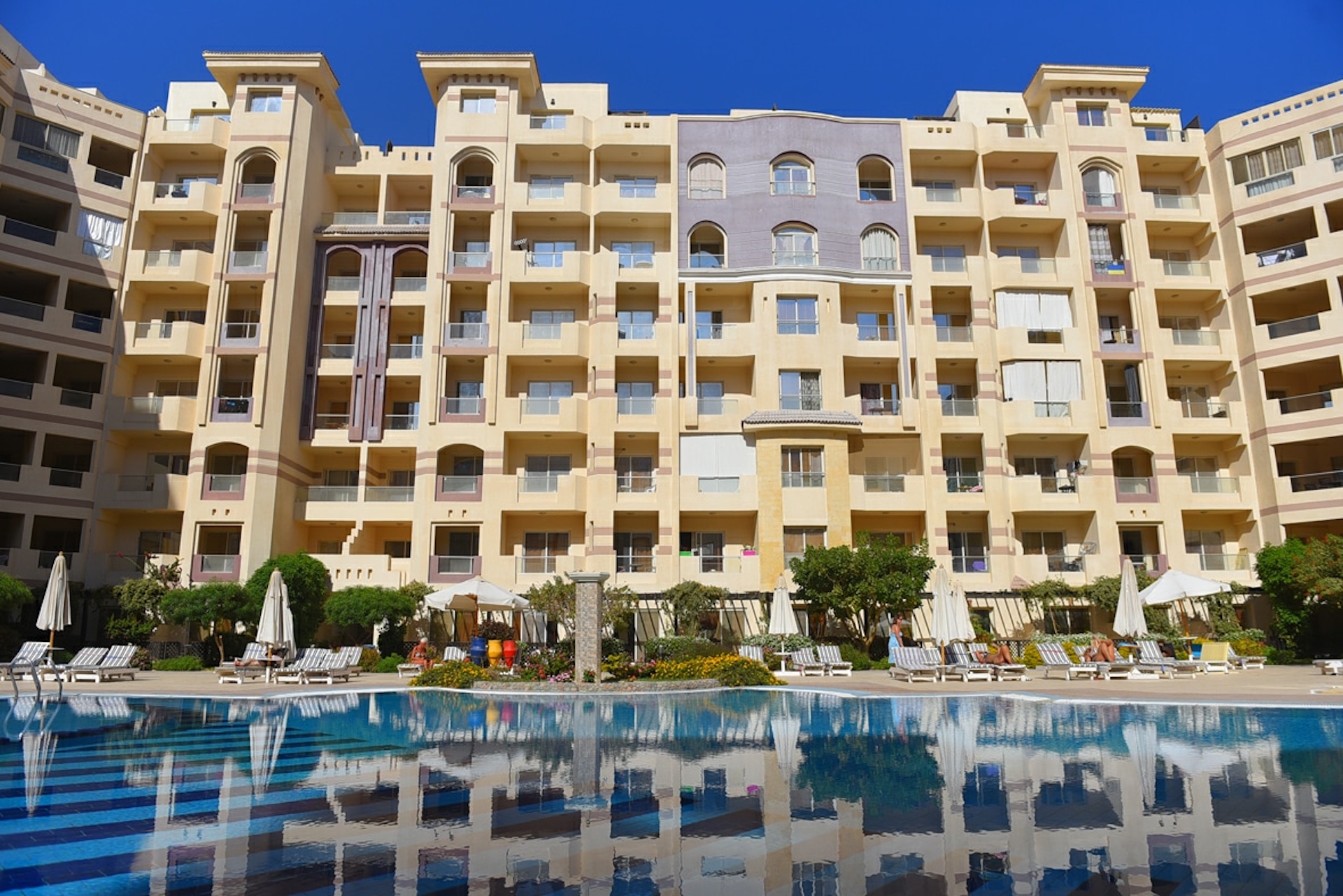 Front view of Florenza Khamsin showcasing elegant Mediterranean-inspired architecture and luxurious design elements.