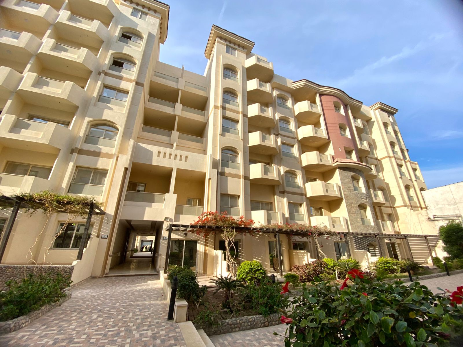 Front view of Florenza Khamsin showcasing elegant Mediterranean-inspired architecture and luxurious design elements.