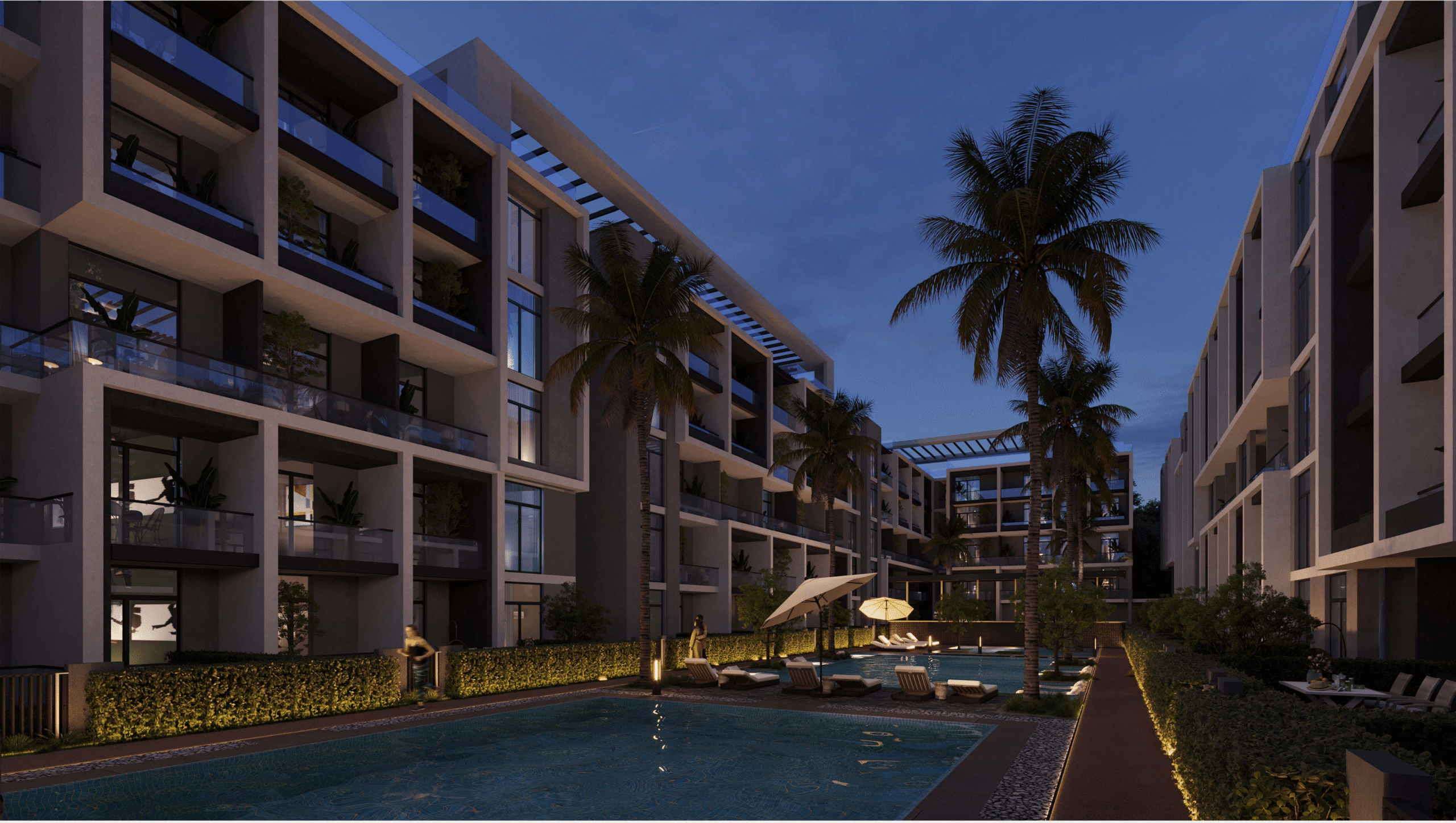 Resort-style amenities and swimming pools at Clan Residents Hurghada
