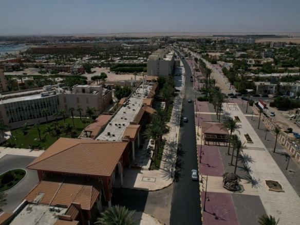 منطقة مجاويش بالغردقة مع إطلالة على الشواطئ والمنتجعات السياحية