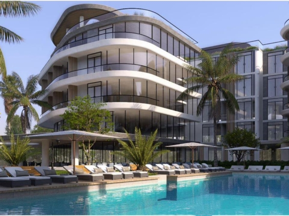 Studio Pool View apartment overlooking a modern swimming pool in Hurghada