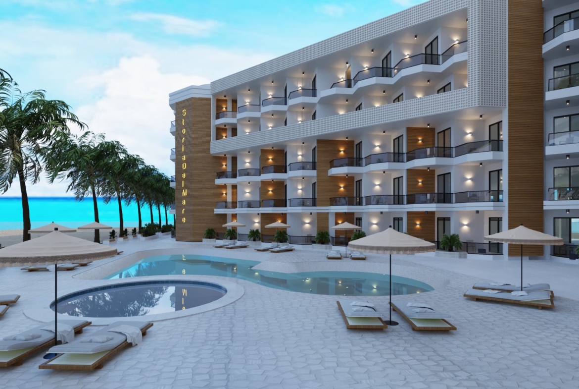 Modern beachfront apartments at Storia Del Mare Hurghada overlooking the Red Sea