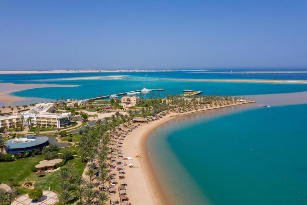 Hurghada Red Sea coastline with beaches, resorts, and crystal-clear water