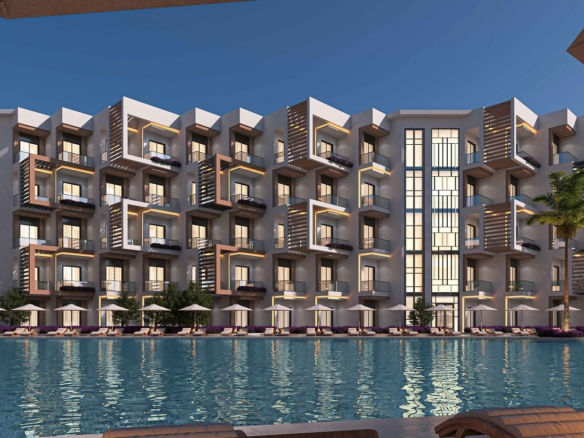 The 60 m² Studio Sea View Hurghada – 1st-floor apartment in Bella Bay with panoramic sea views and high-end finishes.