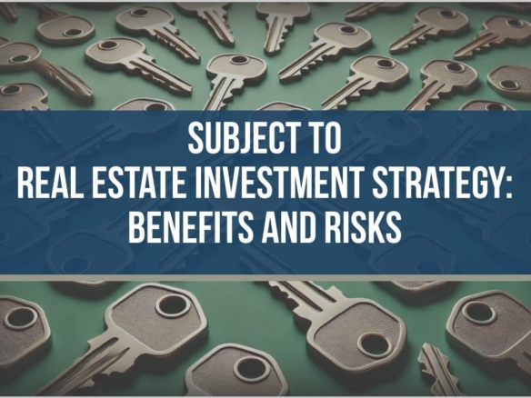 Risks and Benefits of Real Estate Investing showing property growth, rental income, and market risk concepts