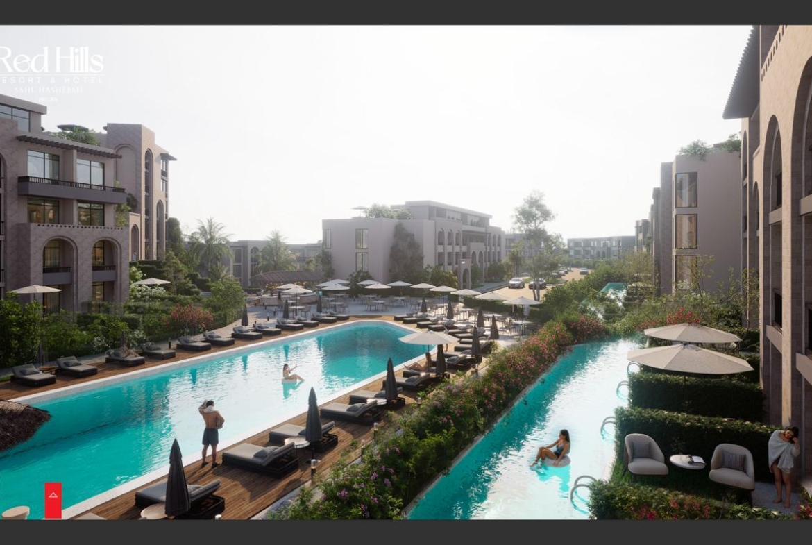 Red Hills Sahl Hasheesh modern buildings with pool and landscaped areas