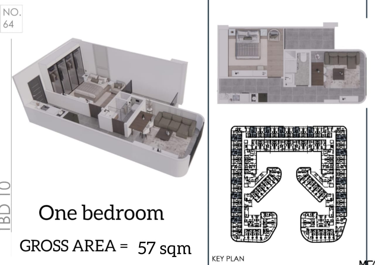 1 bedroom layout at Lagouna Resort Hurghada with modern interior design in El Ahyaa