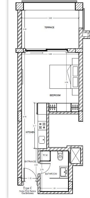 Veranda Sahl Hasheesh studio layout with modern design and functional living space in Hurghada