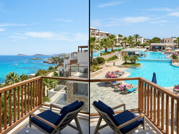 Sea view vs pool view apartments showing coastal scenery and resort swimming pool lifestyle options