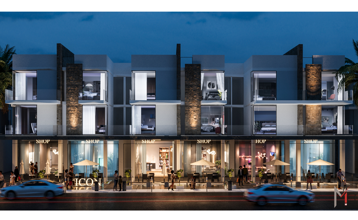 Luxury apartment buildings inside Long Beach Residence Hurghada