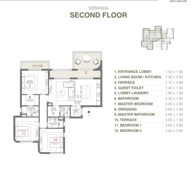 3 bedroom apartment with private garden layout in Aden Parks Makadi Heights Hurghada featuring spacious modern design and outdoor living area