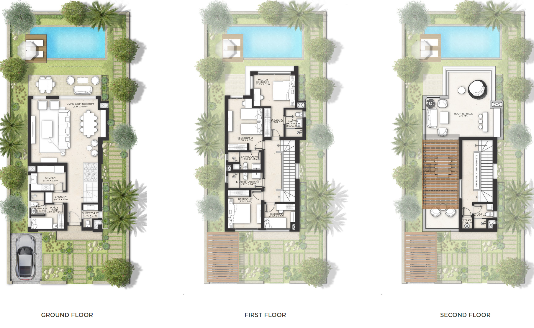 Villa layout at Makadina Makadi Bay featuring spacious interiors, modern design, and sea view living spaces