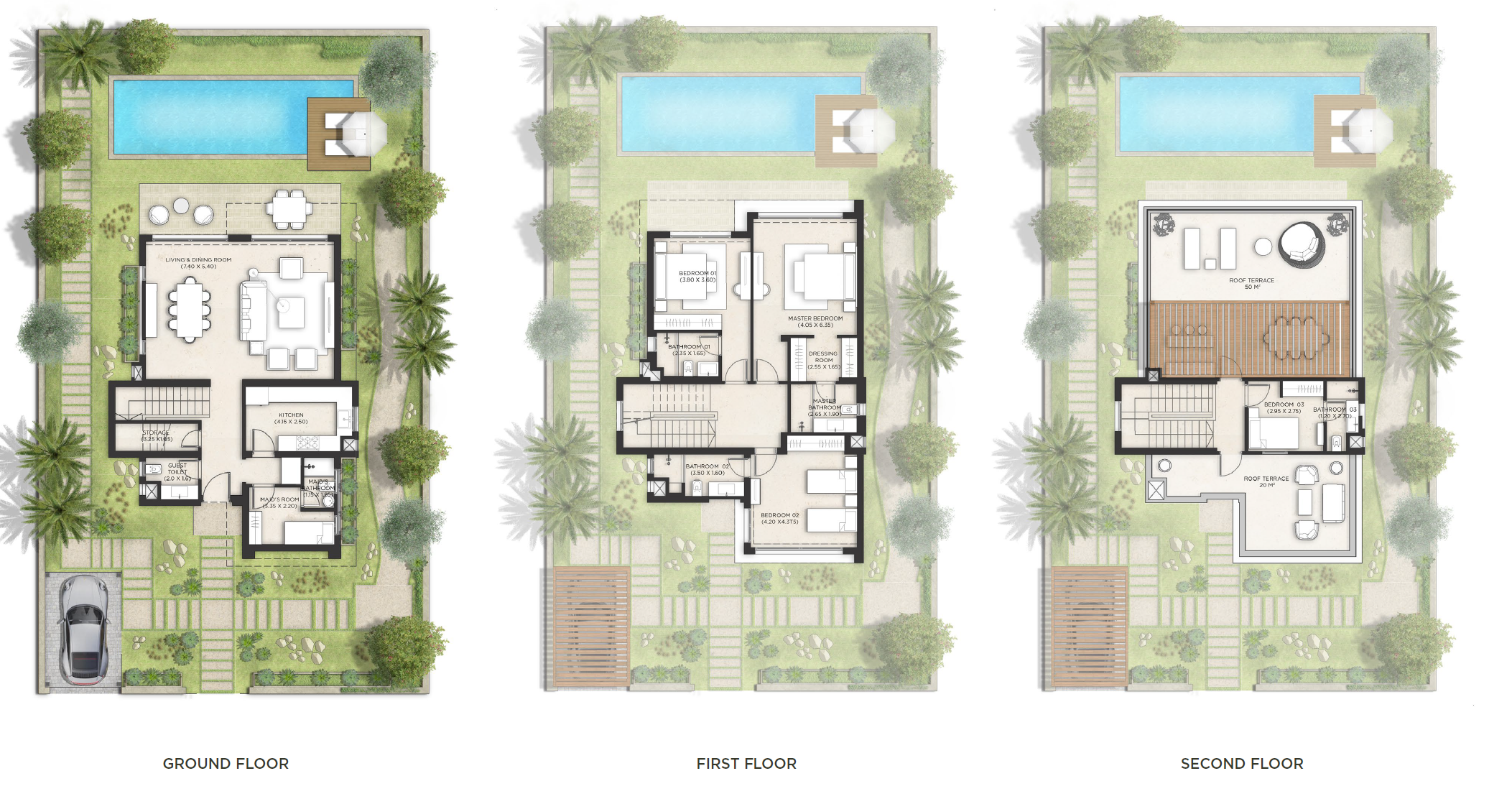 Villa layout at Makadina Makadi Bay with spacious interiors, modern architecture, and luxury Red Sea lifestyle design