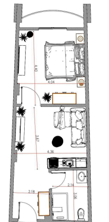 2 bedroom apartment layout at Topaz Hurghada