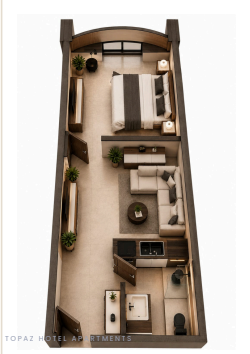 1 bedroom apartment layout at Topaz Hurghada