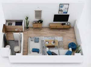 Athena Resort Hurghada studio apartment layout