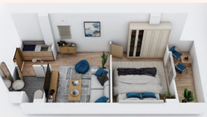 Athena Resort Hurghada one bedroom apartment layout
