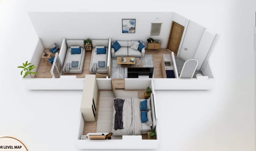 Athena Resort Hurghada two bedroom apartment layout