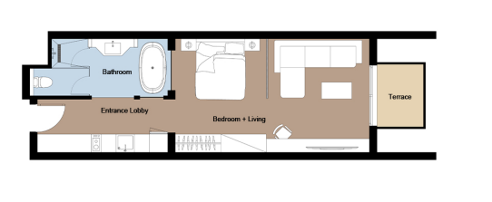 ALDAU PENTA Hurghada studio apartment layout